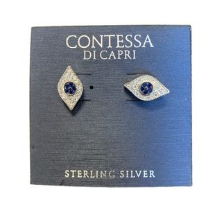 Contessa Di Capri Sterling Silver Stud Earrings
